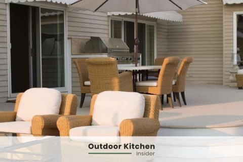outdoor kitchen on a budget umbrella