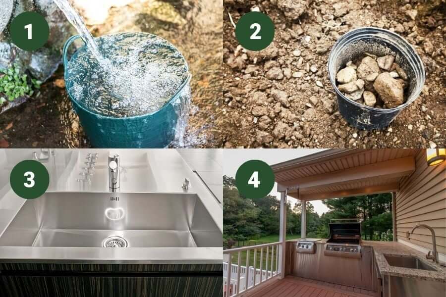 Drain An Outdoor Kitchen Sink, Outdoor Kitchen Sink Drain Ideas