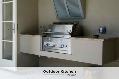 outdoor kitchen on a budget next to the house